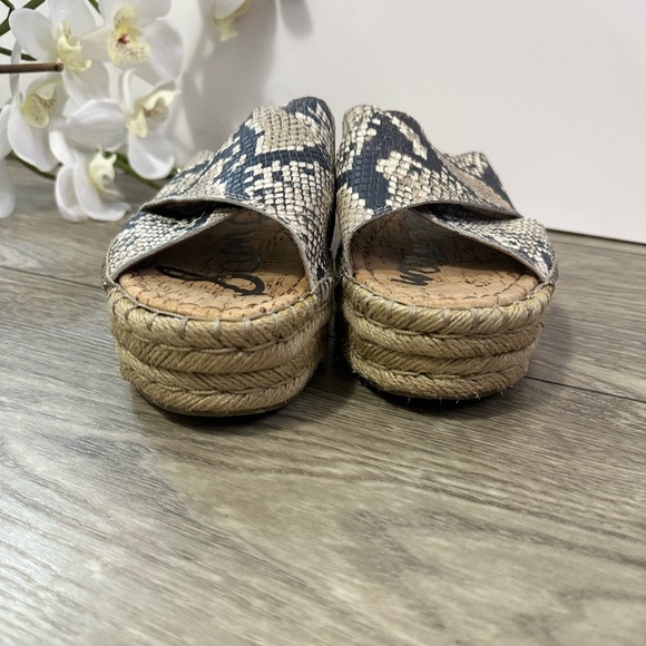 Sam Edelman Gray and Cream Wedge Sandals - Picture 5 of 9